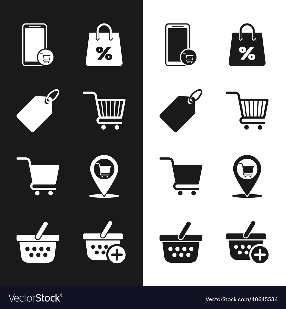 Set shopping cart label template price tag Vector Image