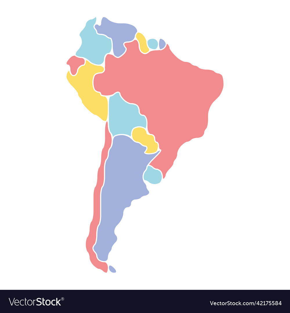 Smooth map of south america continent