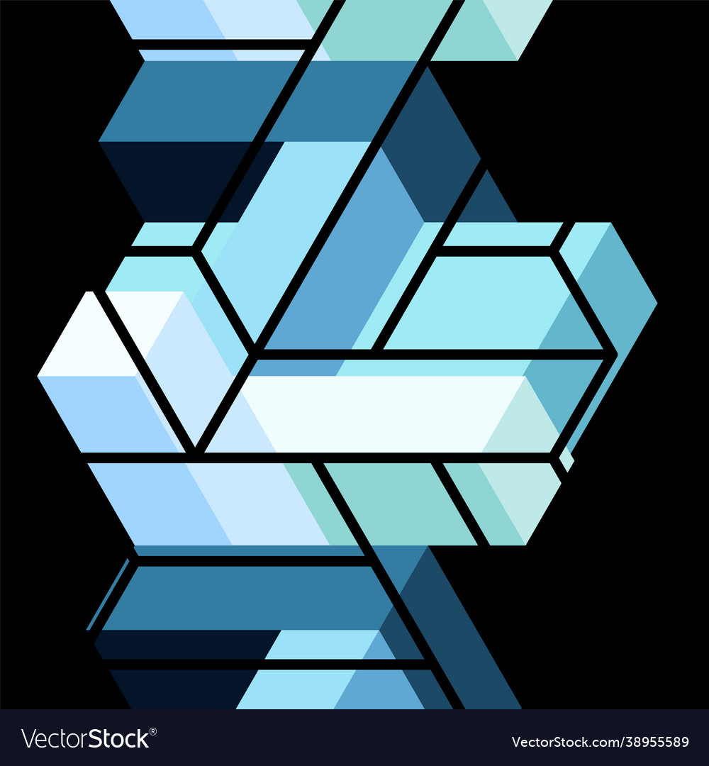 Abstract background 3d cubes cubic elements vector image Abstract background 3d cubes cubic elements