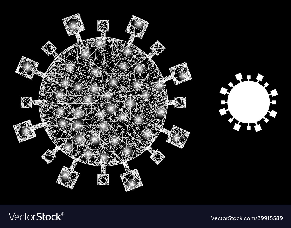 Bright net digital virus with light spots