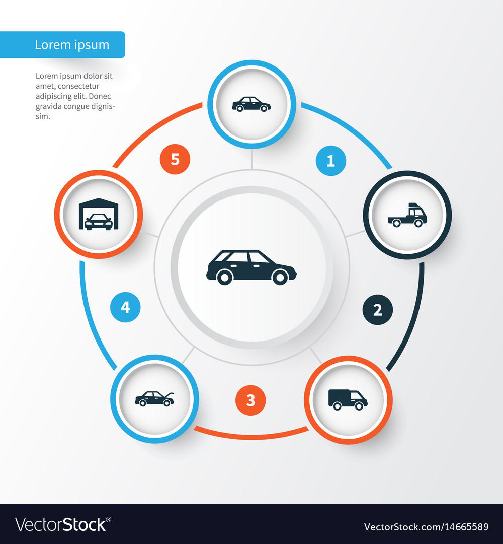 Auto-Icons Set Sammlung von LKW van Lukeback