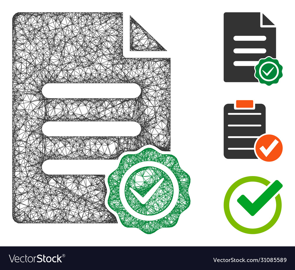 Confirmation document polygonal web mesh vector image Confirmation document polygonal web mesh
