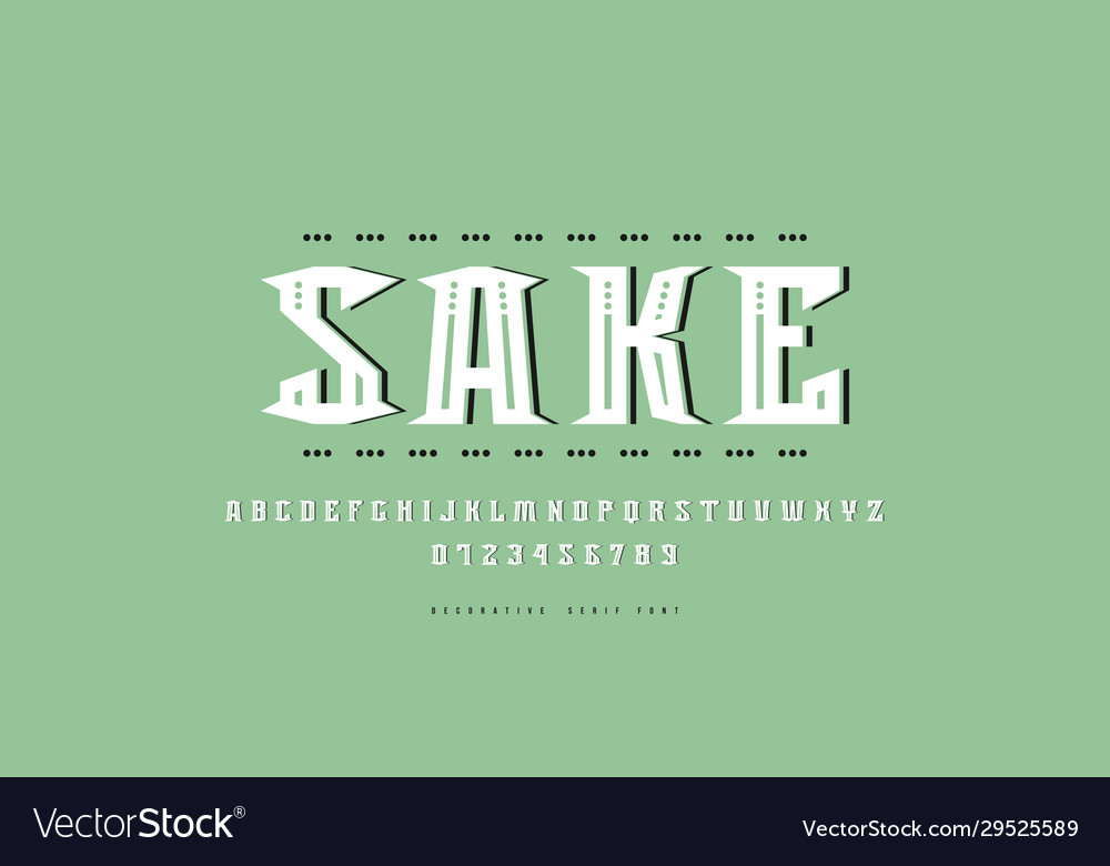 Decorative serif font Royalty Free Vector Image