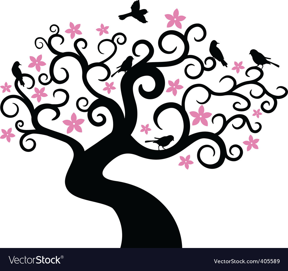 Elegant Tree with Birds