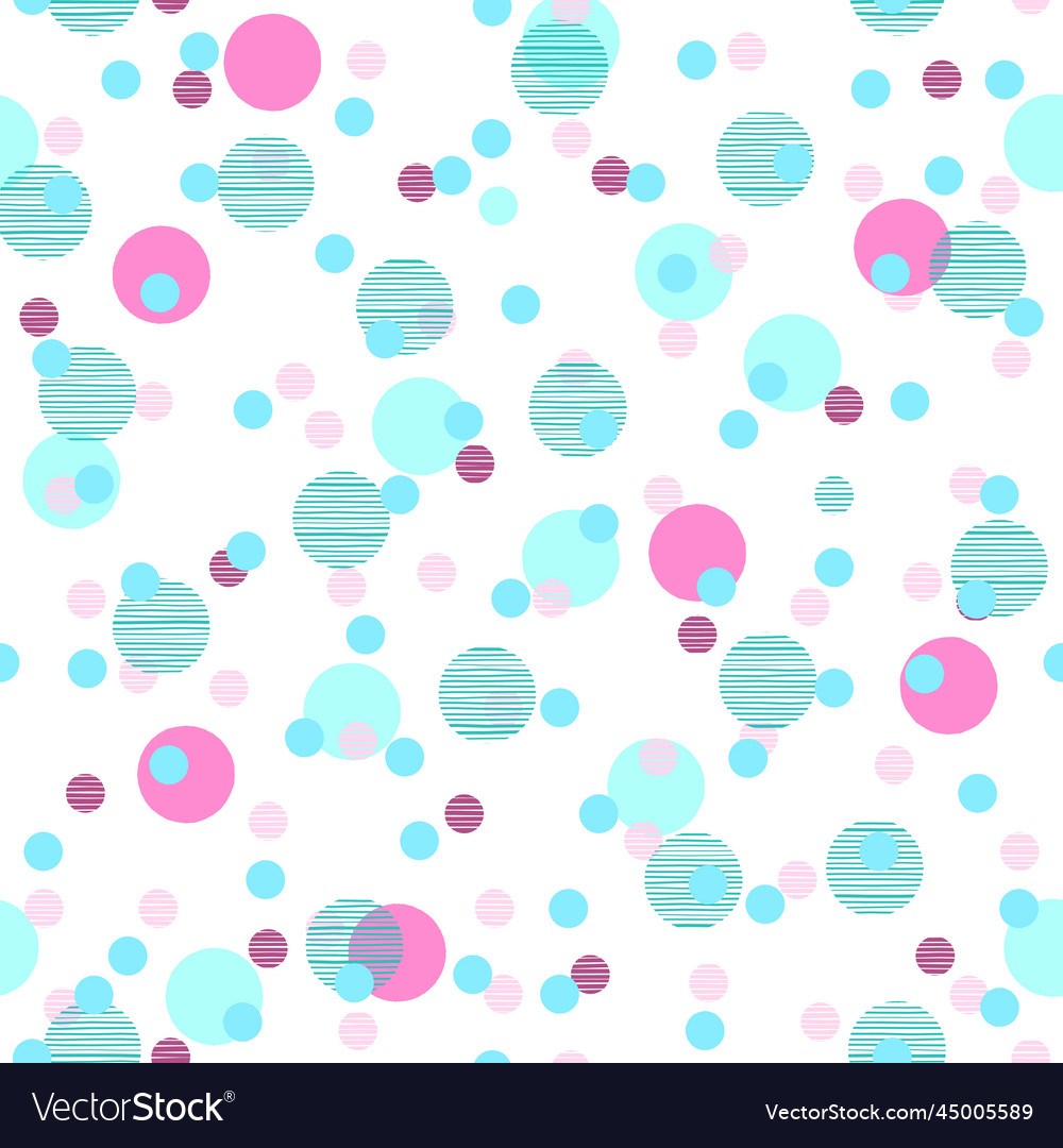 Fun blue and pink geometric seamless pattern Vector Image