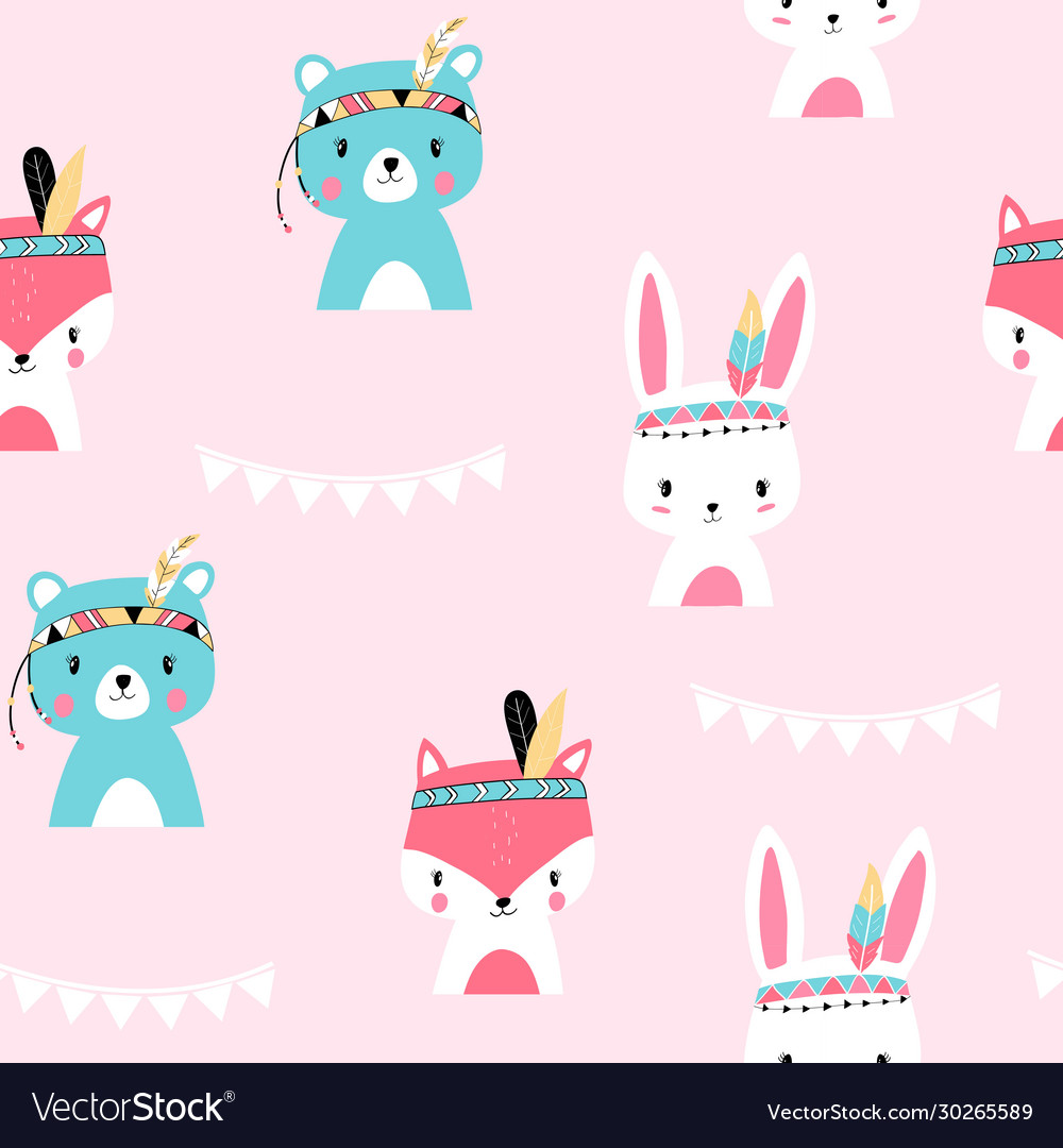 Hand Zeichnung Tiere Muster nahtlos vector image Hand Zeichnung Tiere Muster nahtlos