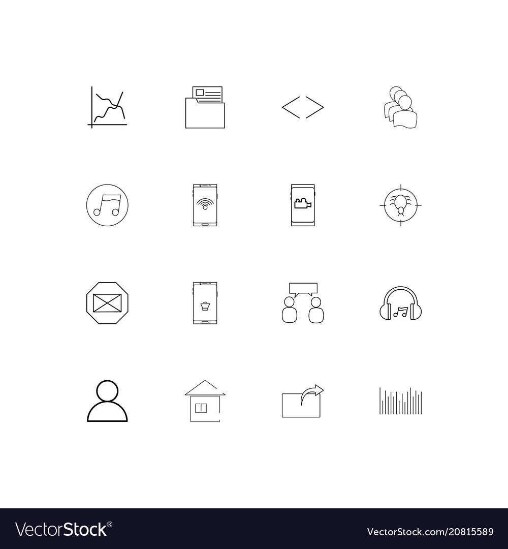 Internet of things linear thin icons set outlined