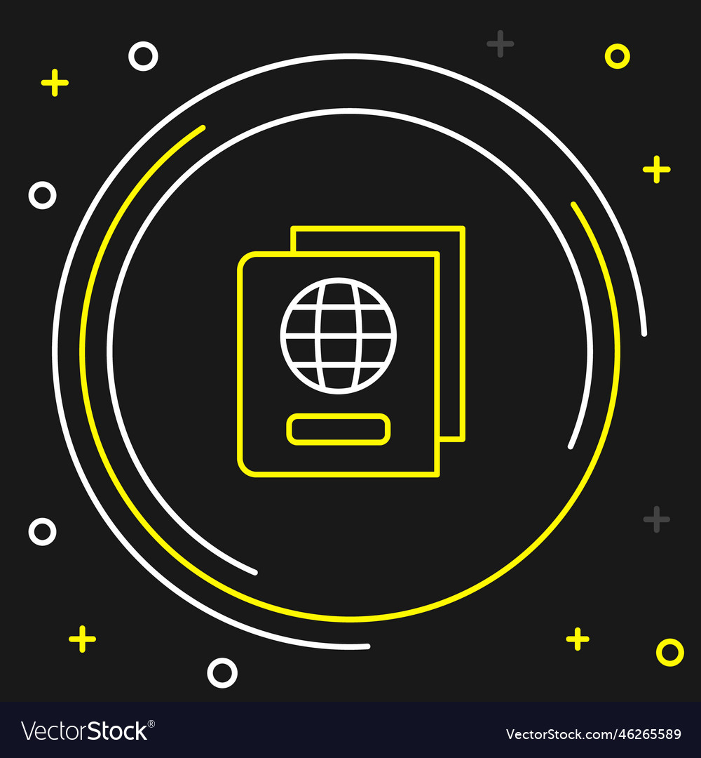 Line passport with biometric data icon isolated vector image Line passport with biometric data icon isolated