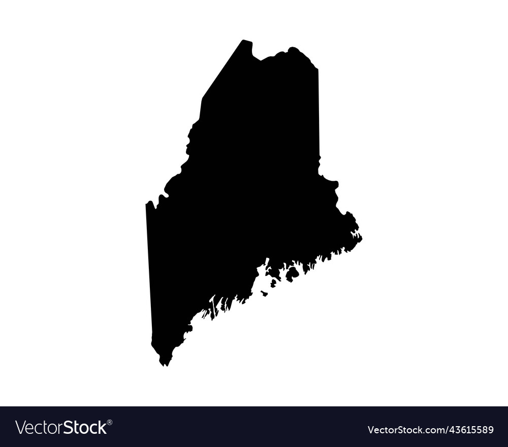 Maine State Map - Black & White