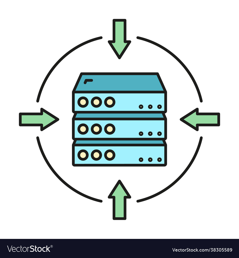 Remote computer server data exchange cloud icon