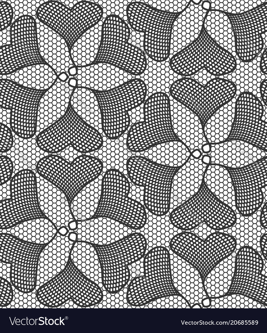 Seamless lace pattern made of heart shaped ginkgo