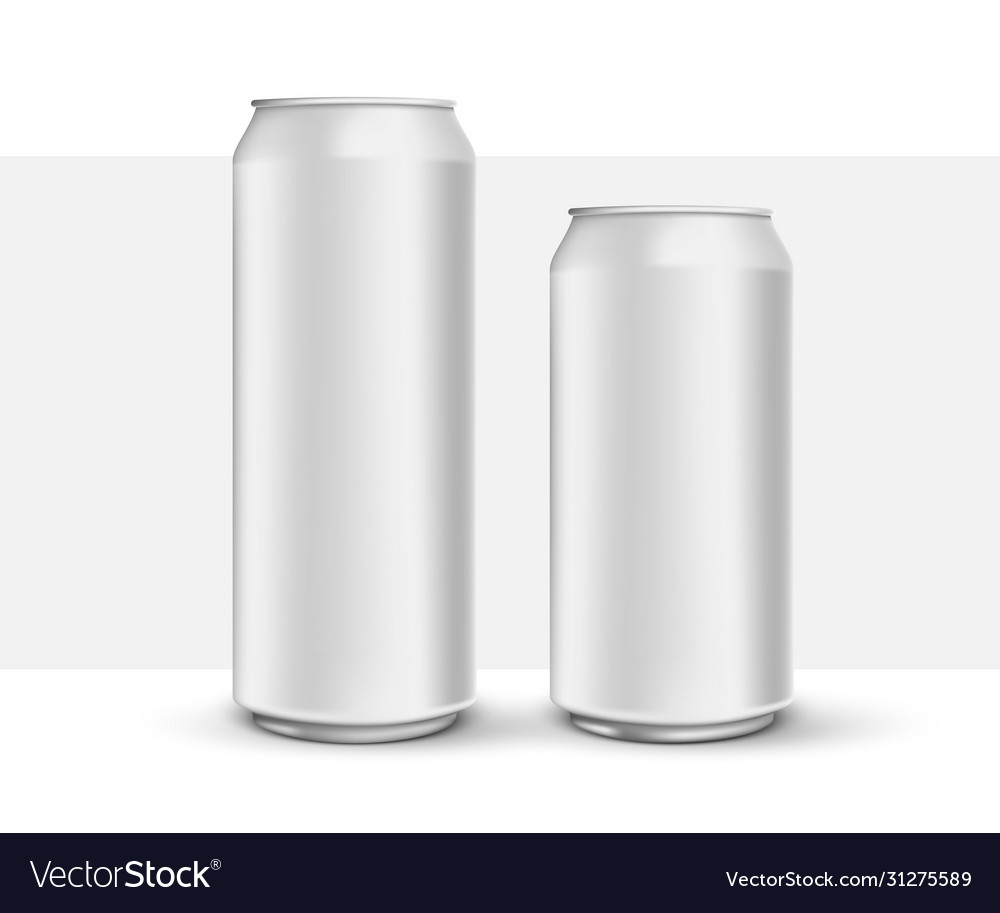 Set 3d realistic aluminium cans isolated