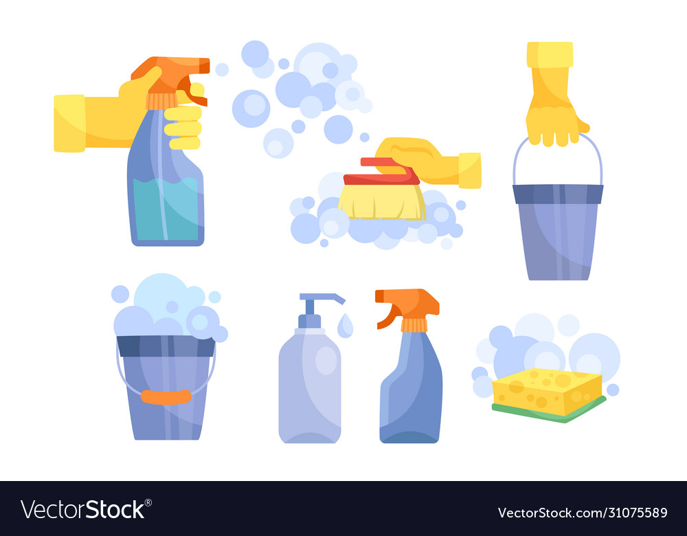 Set antibacterial and hygiene icons Royalty Free Vector