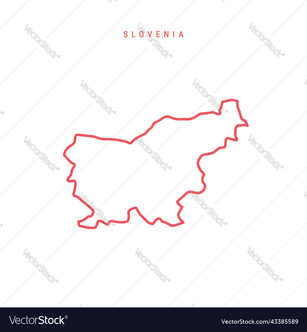 Slovenia editable outline map Royalty Free Vector Image