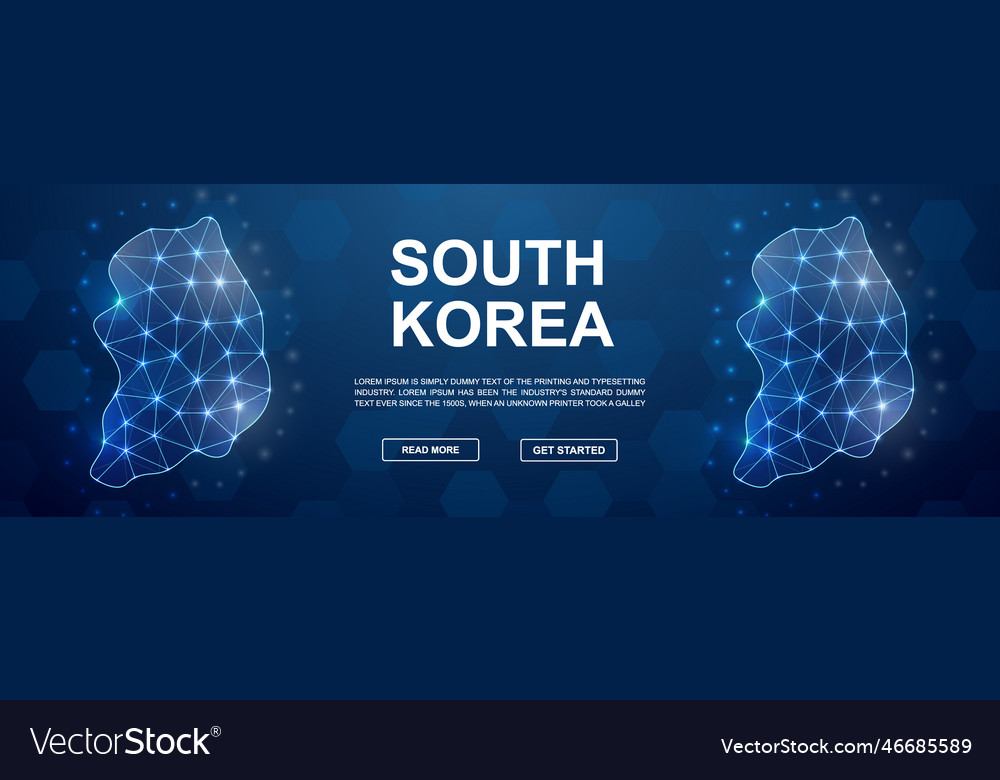 South korea polygonal promotion banner horizontal