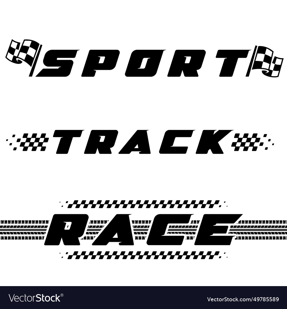 Sport race text flags Royalty Free Vector Image