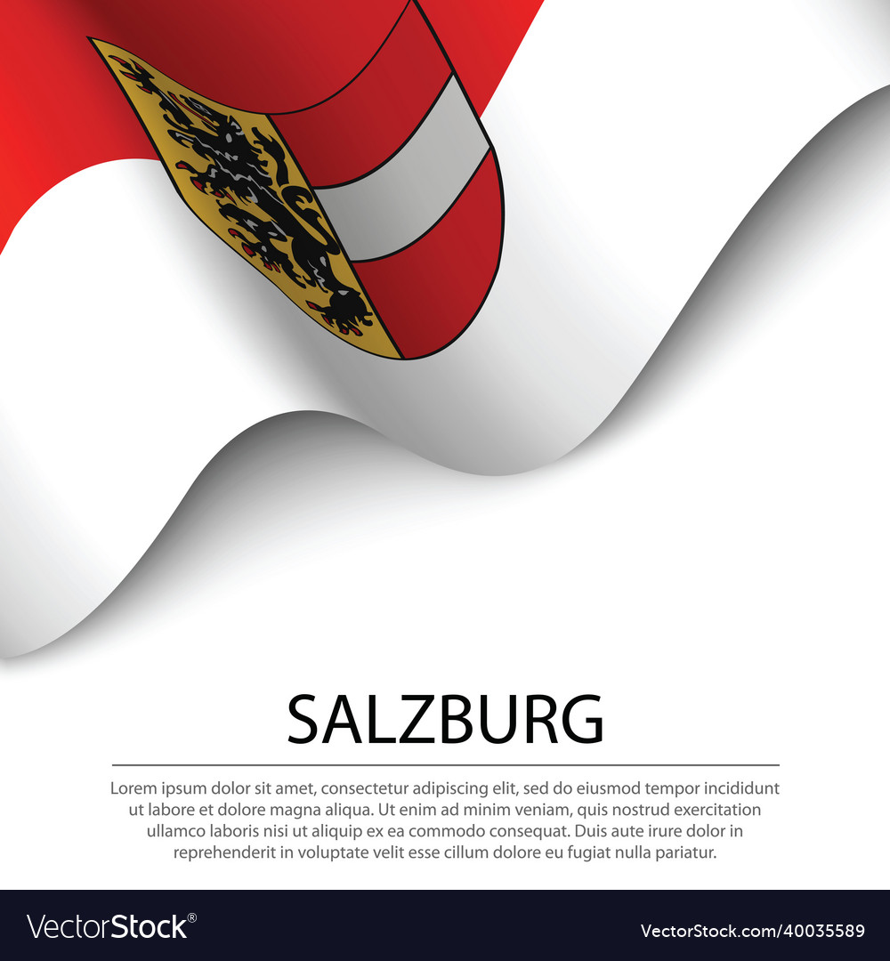 Waving flag of salzburg is a state austria