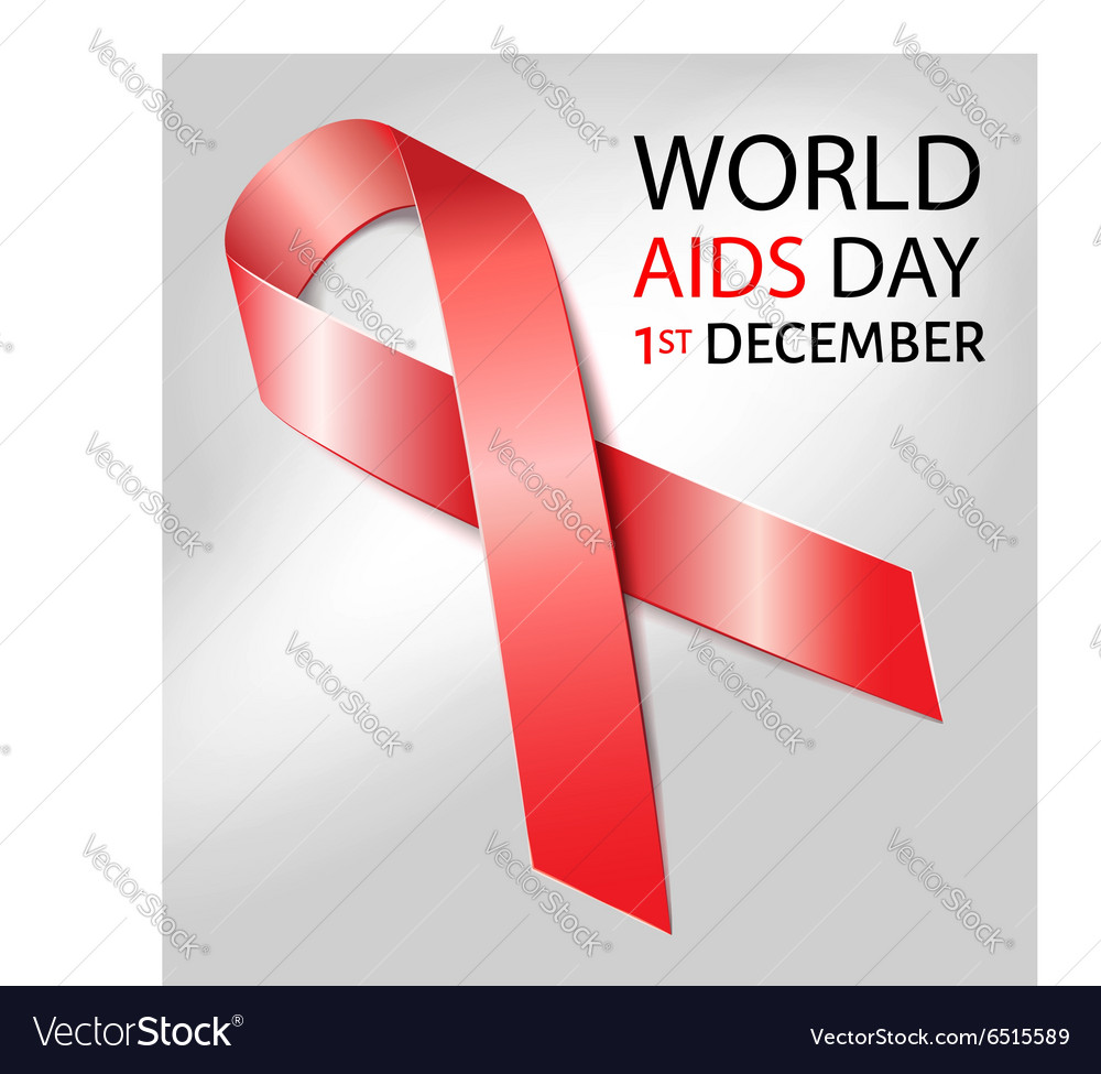 World aids day background with red ribbon