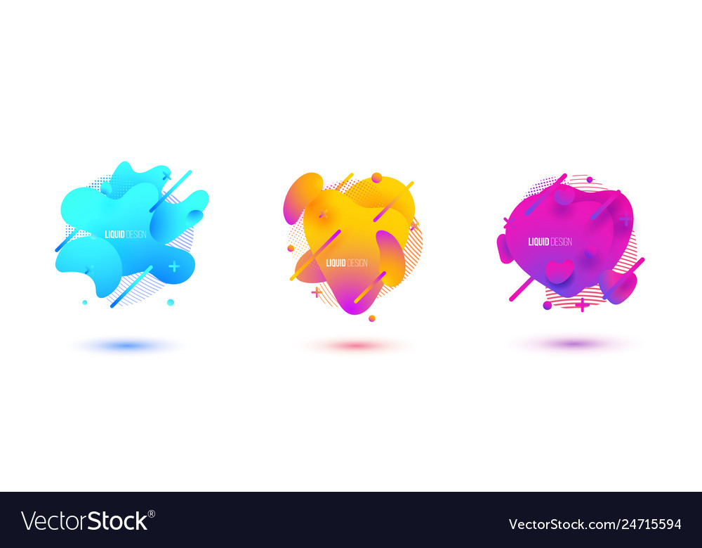 Abstract design set of liquid shapes