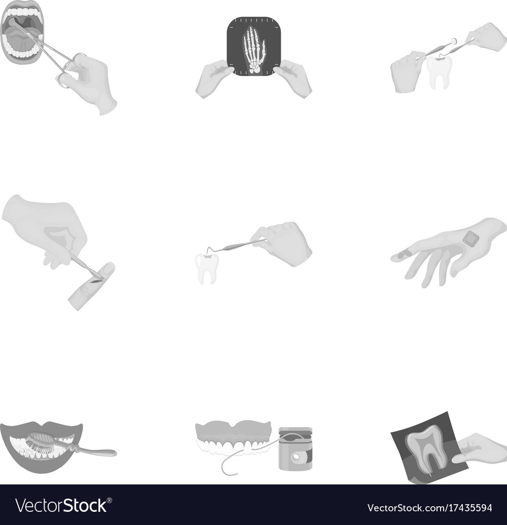 Anesthetic injection examination of the tooth Vector Image