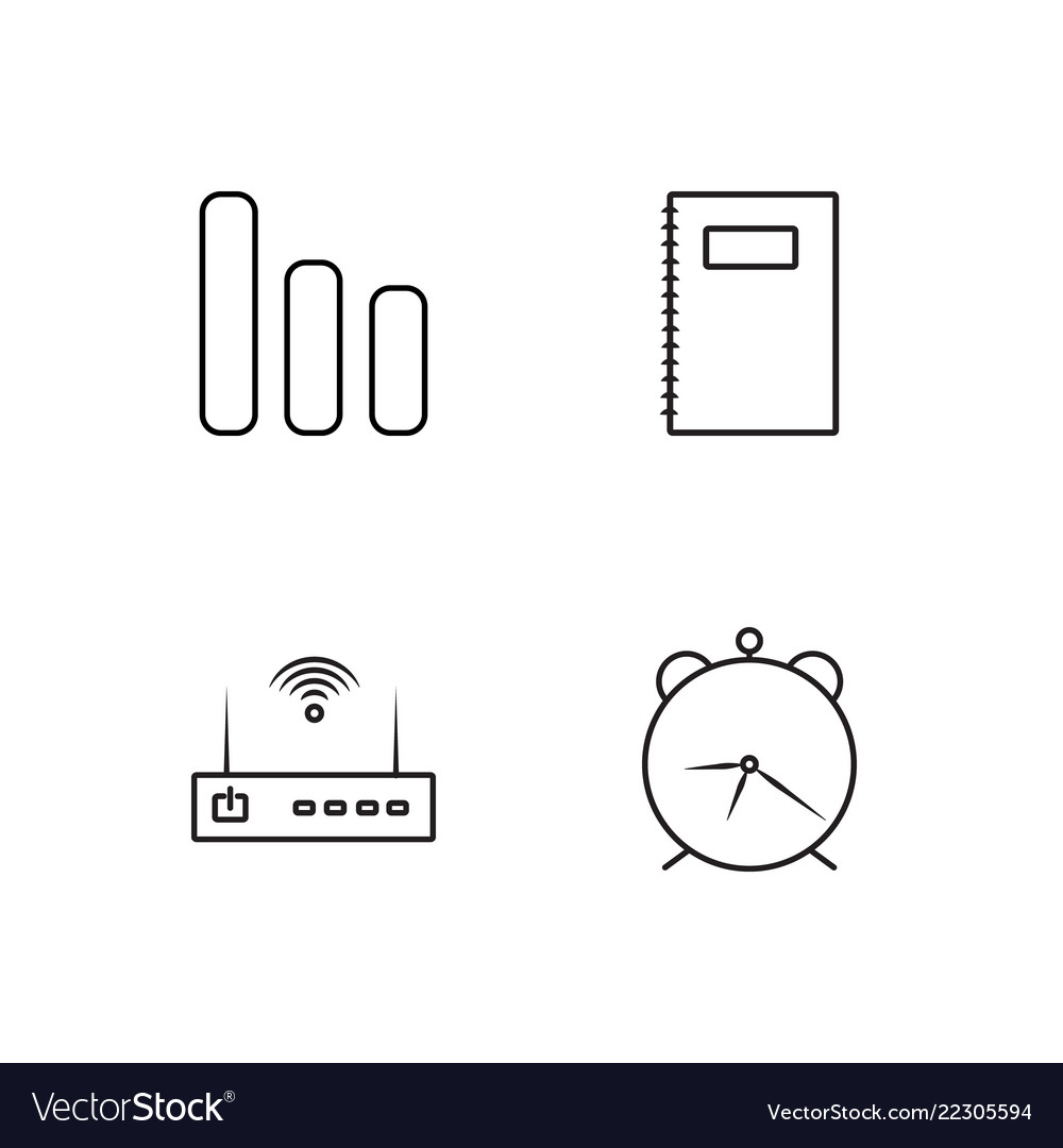 Business simple outlined icons set