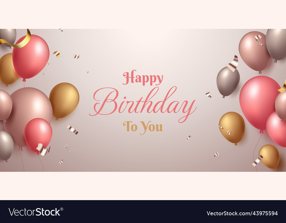 Happy birthday celebration card and banner Vector Image