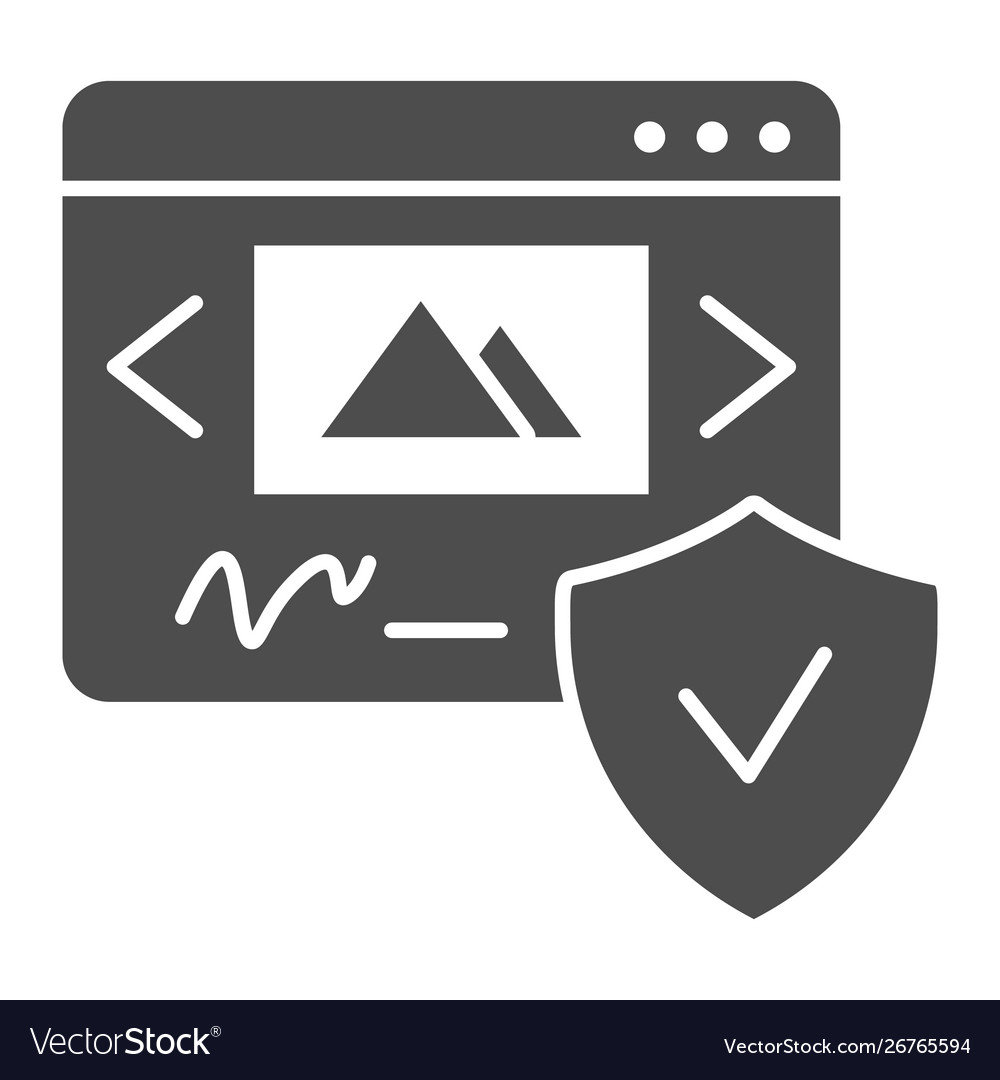 Internet protection solid icon website secure vector image Internet protection solid icon website secure