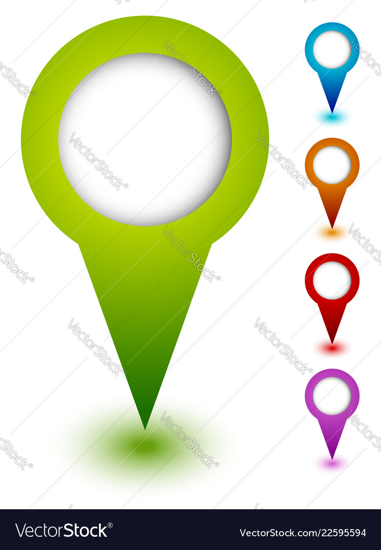 Map marker pin set abstract pushpins vector image Map marker pin set abstract pushpins