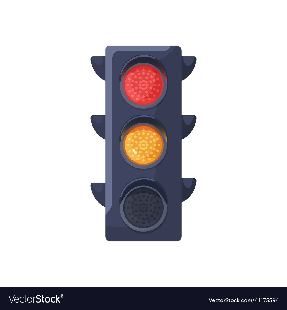 Red and yellow signals of traffic light semaphore vector image Red and yellow signals of traffic light semaphore