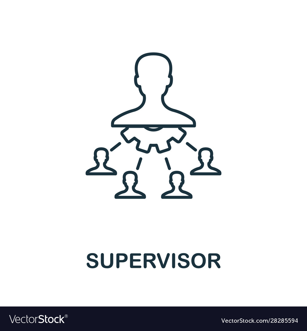Supervisor line icon thin style element from vector image Supervisor line icon thin style element from