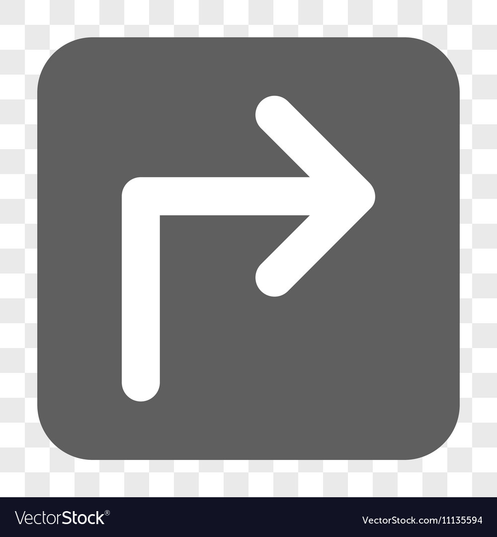 Turn right rounded square button