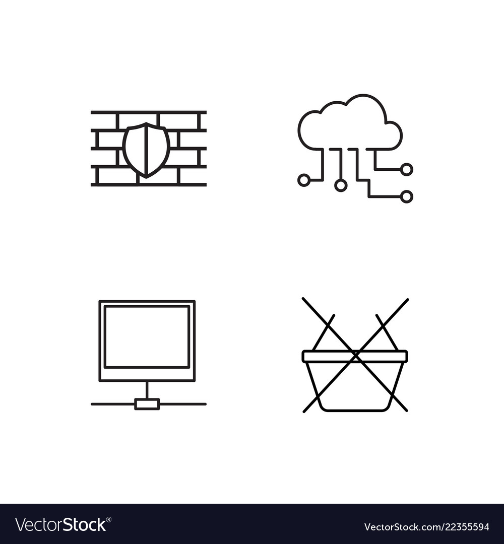 Web simple outlined icons set