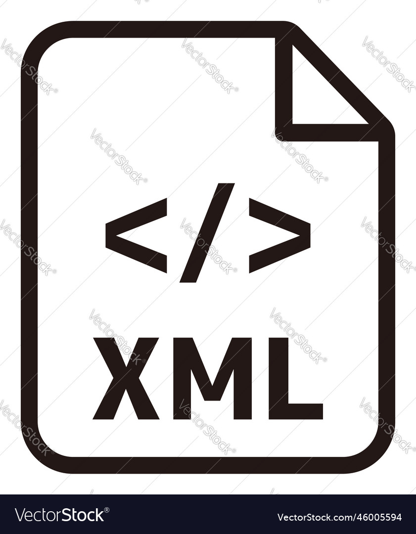 Xml Symbol große Programmiersprache vector image Xml Symbol große Programmiersprache
