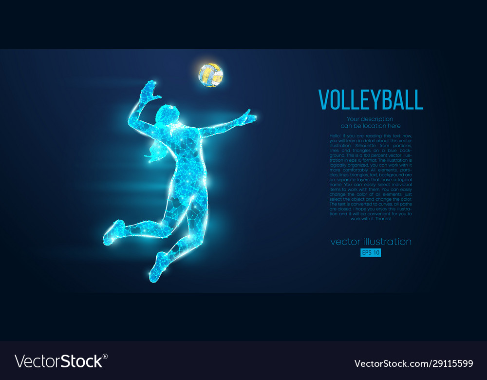 Abstract silhouette volleyball player woman girl