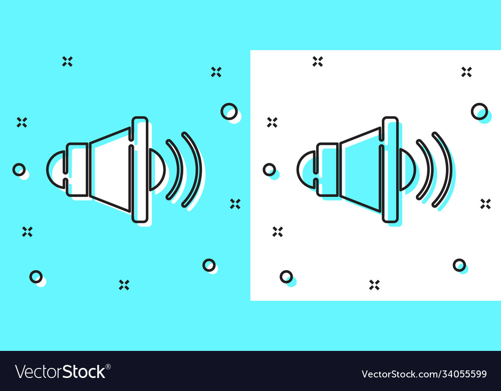 Black line speaker volume audio voice sound Vector Image