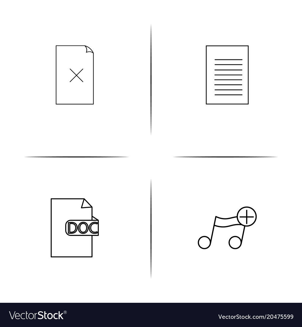 Dateien und Ordner unterschreiben einfache lineare Symbole Set
