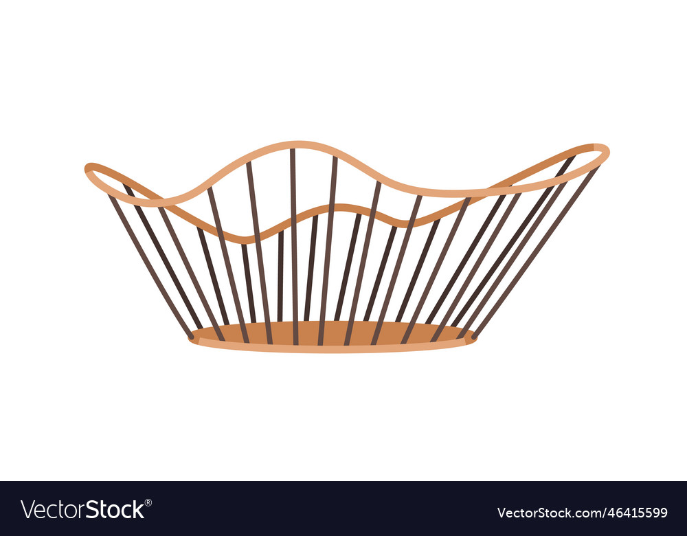 Fruit basket made of metal and wood wooden