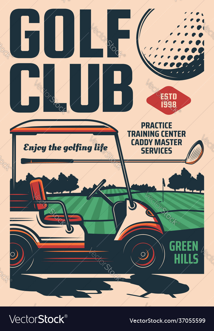 Golf club tournament and sport training practice Vector Image