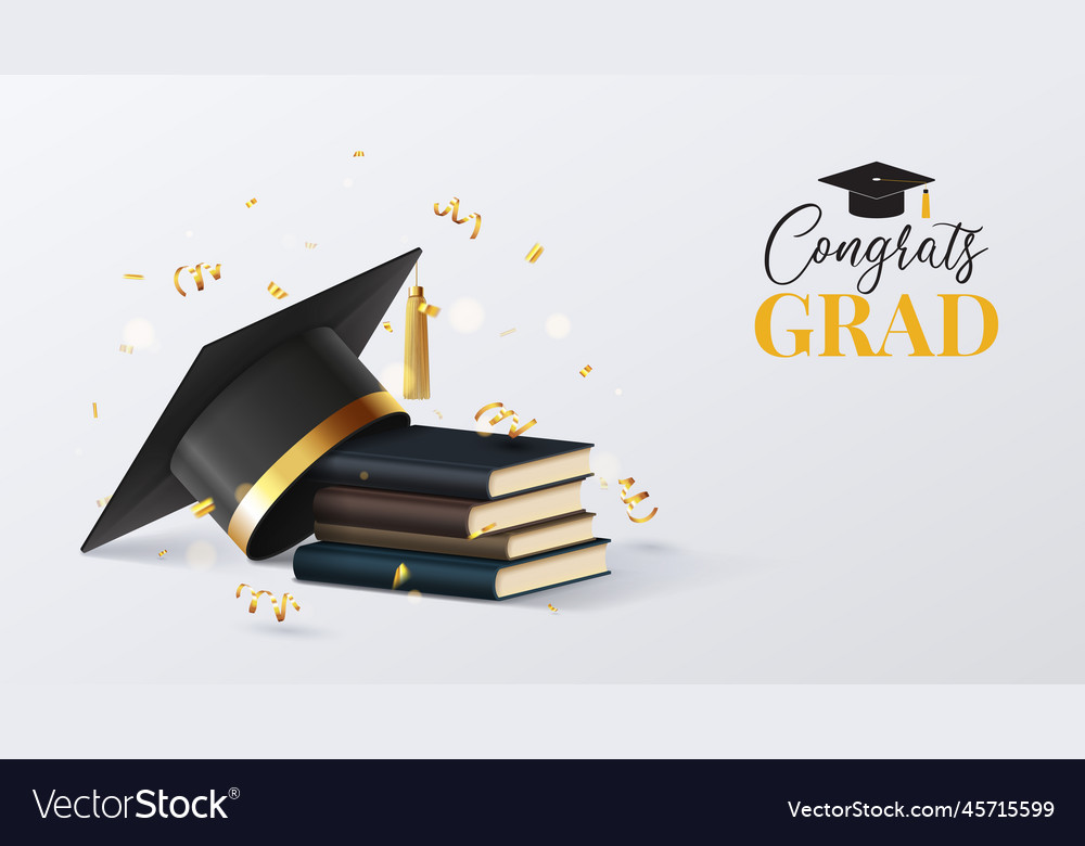 Greeting banner for design of graduation Vector Image