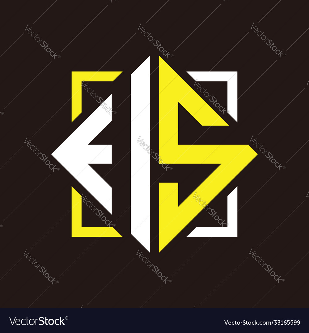 I s initials quadrangle monogram with square
