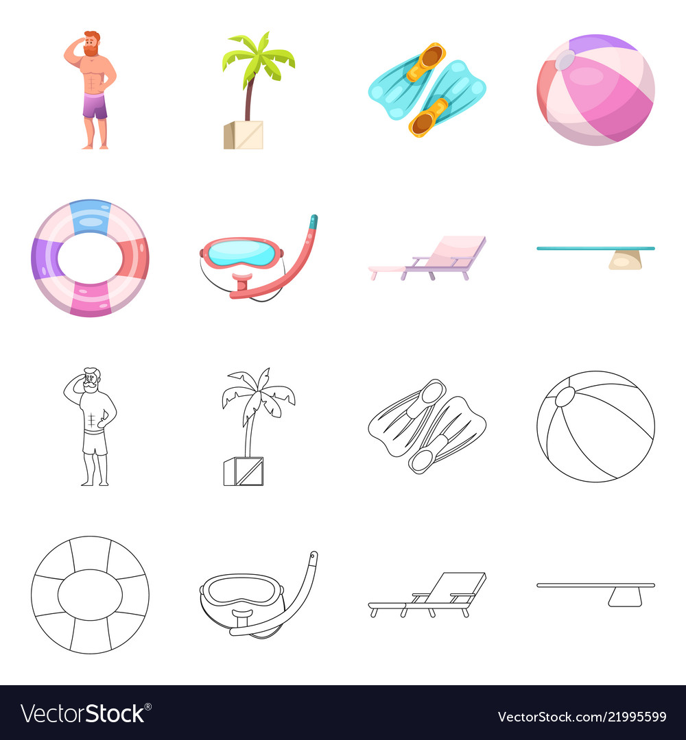 Isolated object of pool and swimming symbol vector image Isolated object of pool and swimming symbol