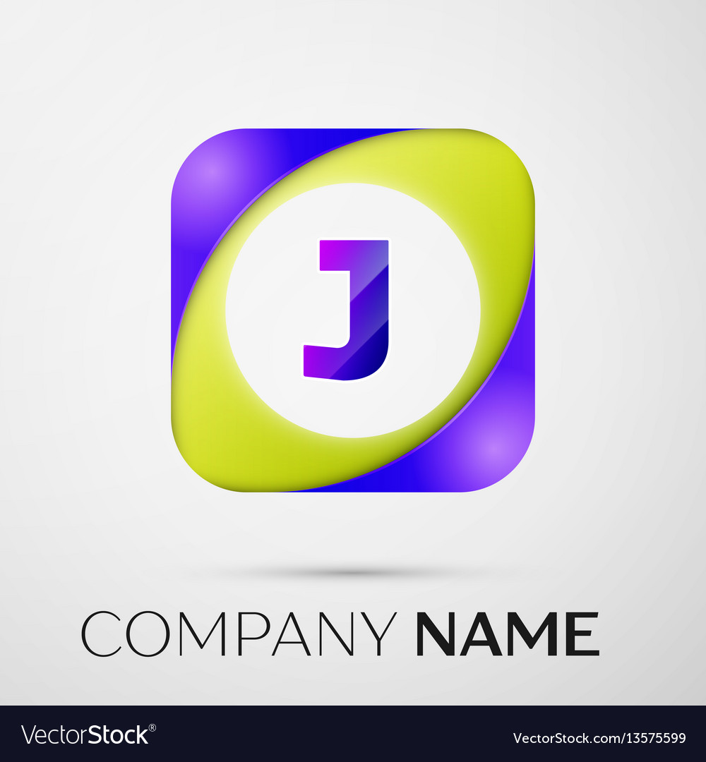 Letter j logo symbol in the colorful square