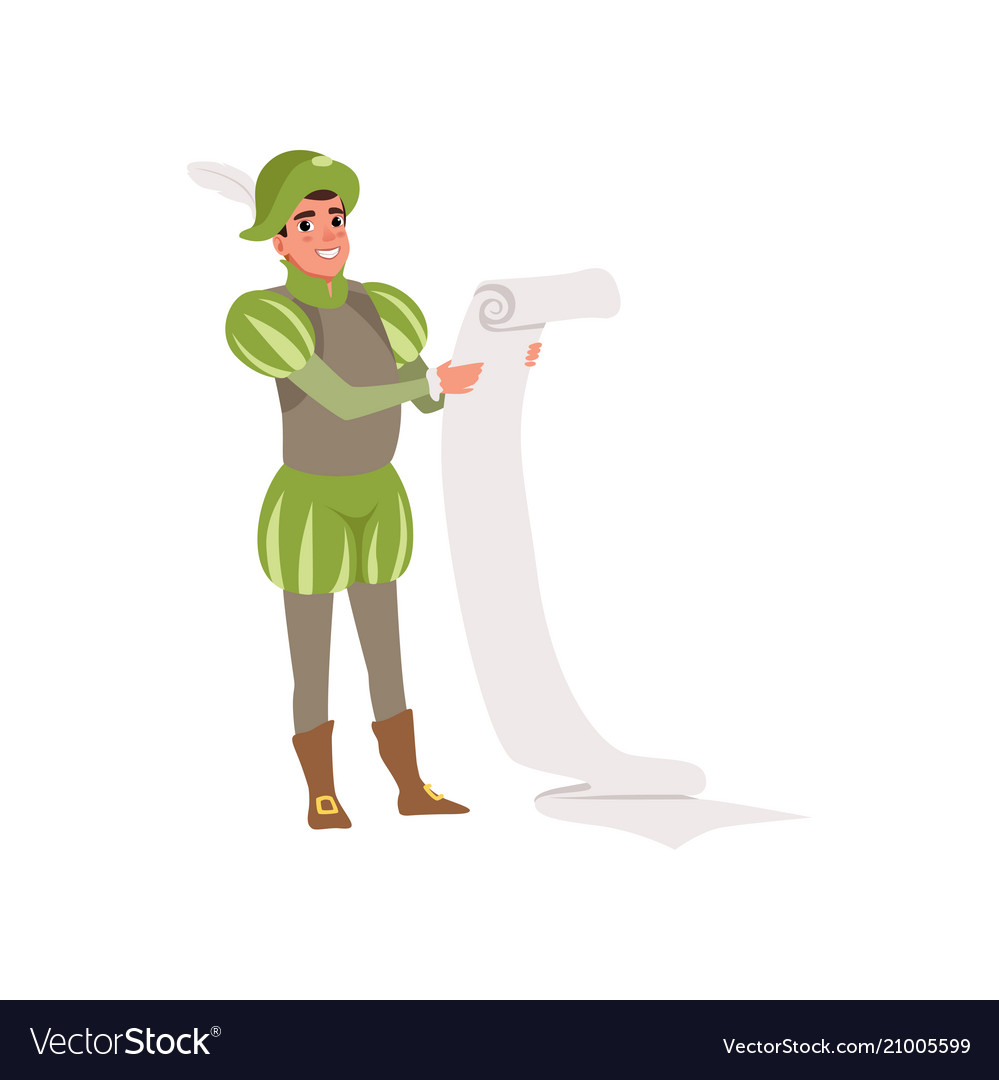 Medieval Scribe with Scroll