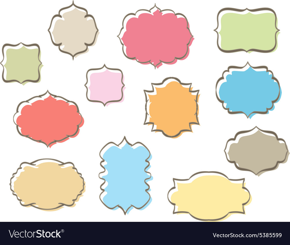 Retro frames set color Royalty Free Vector Image