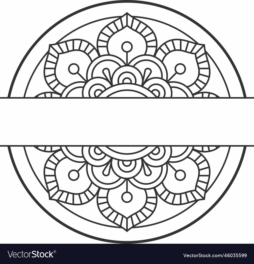 Round mandala pattern with a place Royalty Free Vector Image