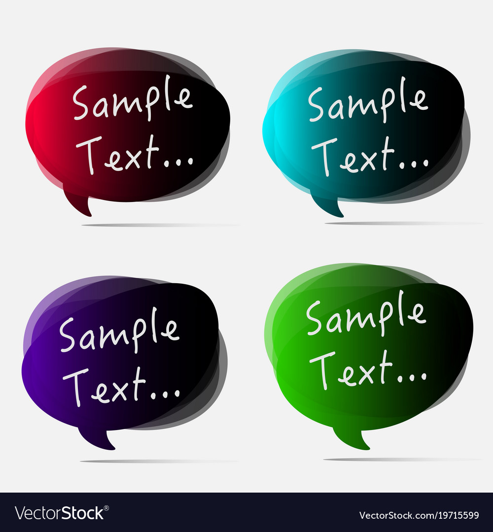 Set of colorful bubbles for speech design