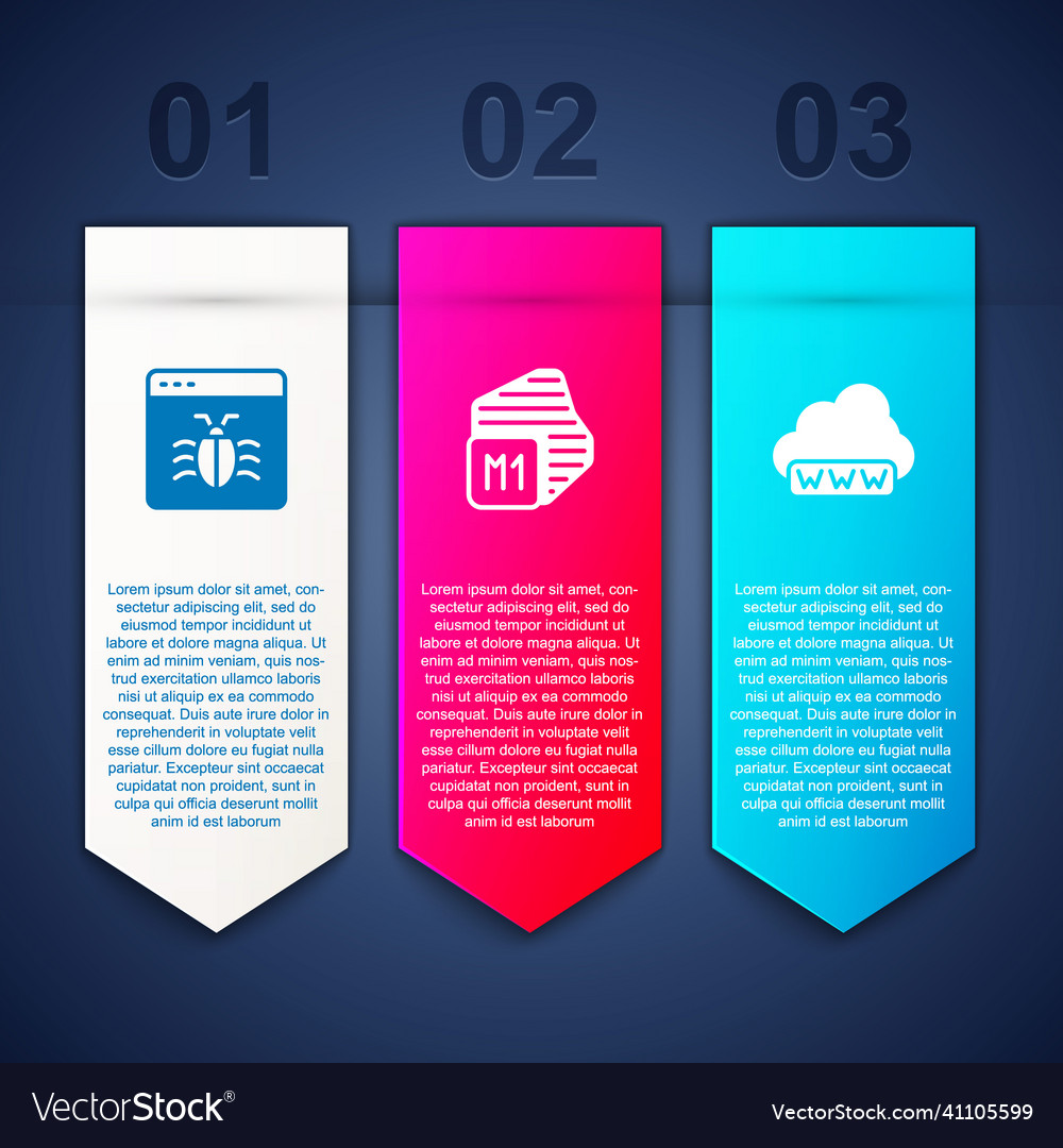 Set system bug processor and web development vector image Set system bug processor and web development