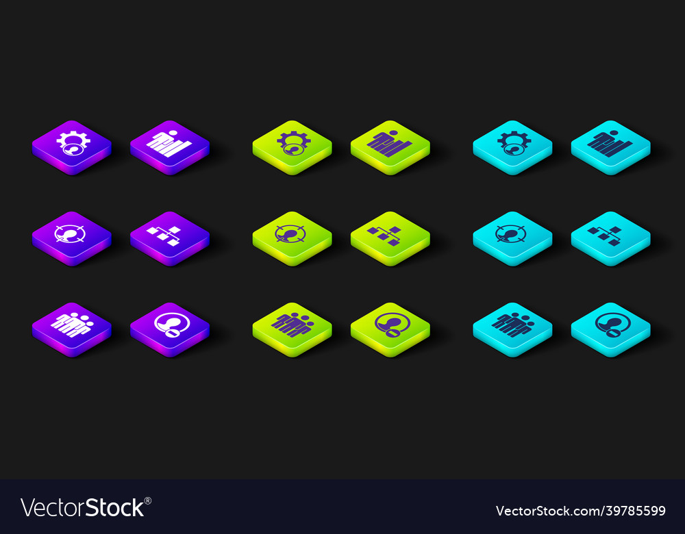 Set users group create account screen head vector image Set users group create account screen head