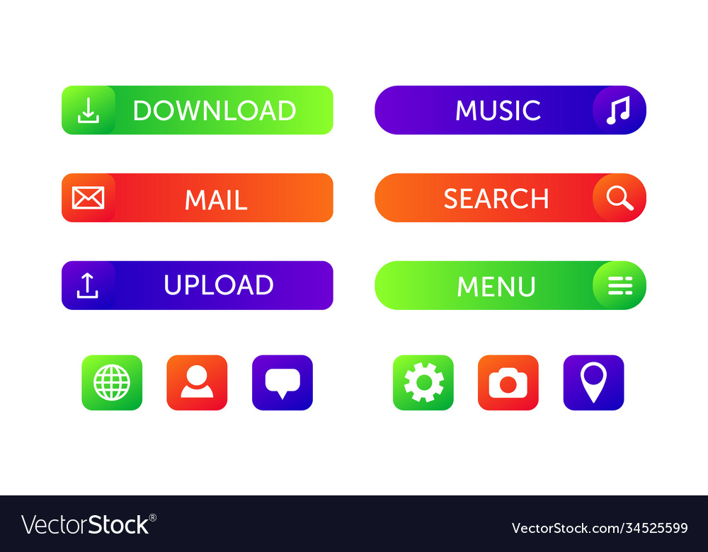 Set web design button collection