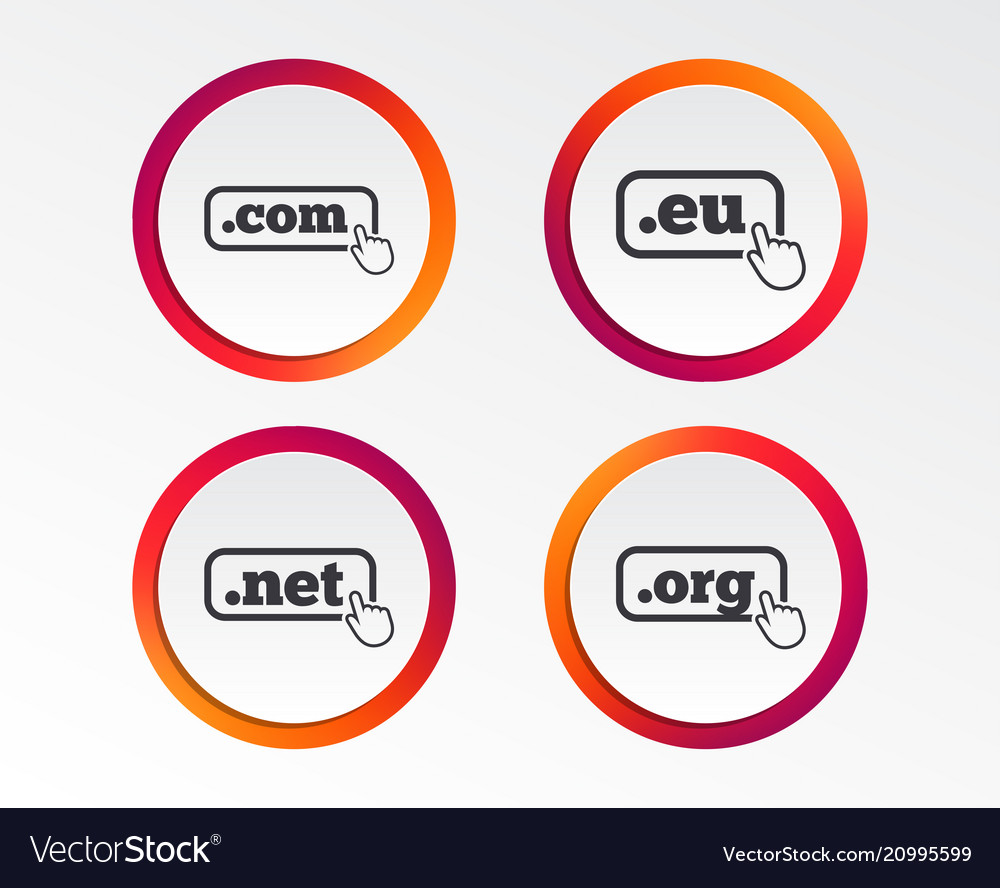 Top-Level-Domains signiert com eu net und org vector image Top-Level-Domains signiert com eu net und org